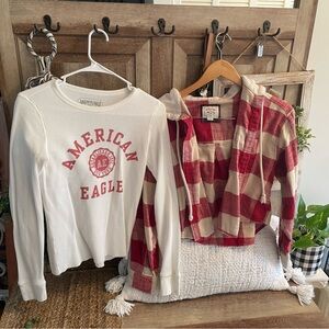 AMERICAN EAGLE THERMAL & FLANNEL SET S/M❤️❤️❤️